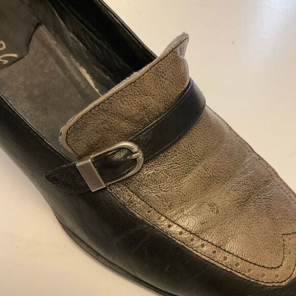 Vintage Y2K Pilgrim Buckle Block Heel 40s Vibe Brogues, 7 - Picture 7 of 16